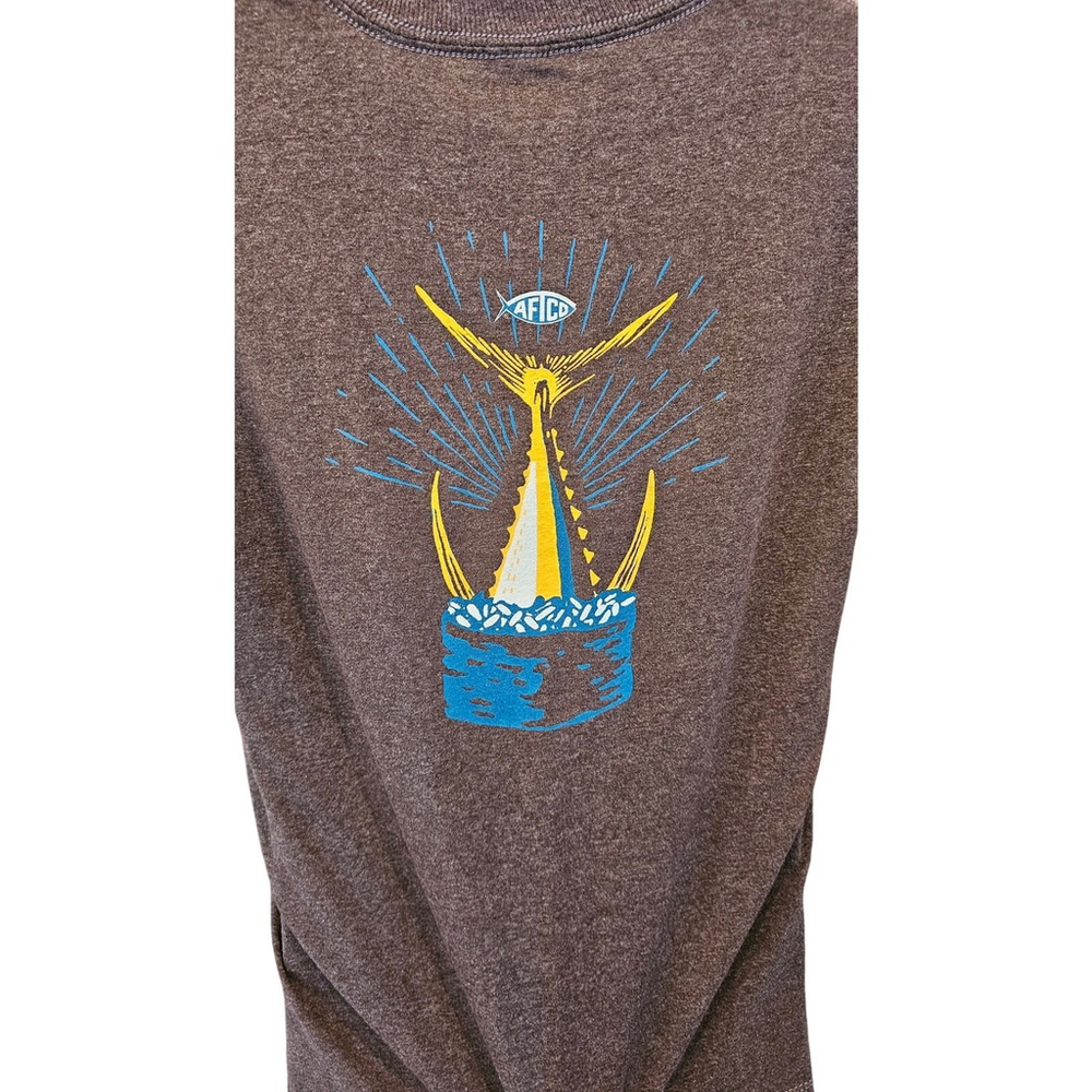Aftco Fishing T Shirt Outdoor Adventure Grey - Medium